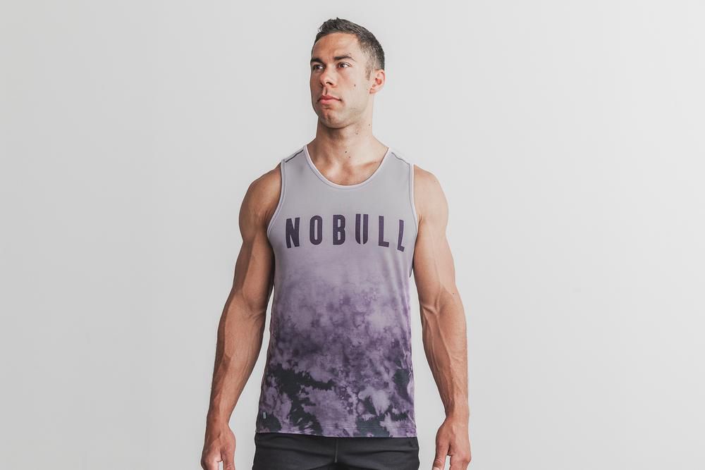 NOBULL Men's Tank Tops - Wisteria & Plum Dip-Dye - Ireland (9452QVOXF)